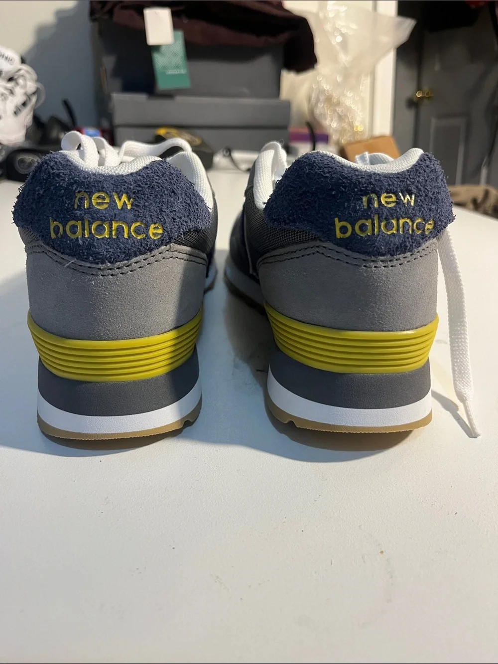 New Balance Gray and White 515 Running Sneakers
